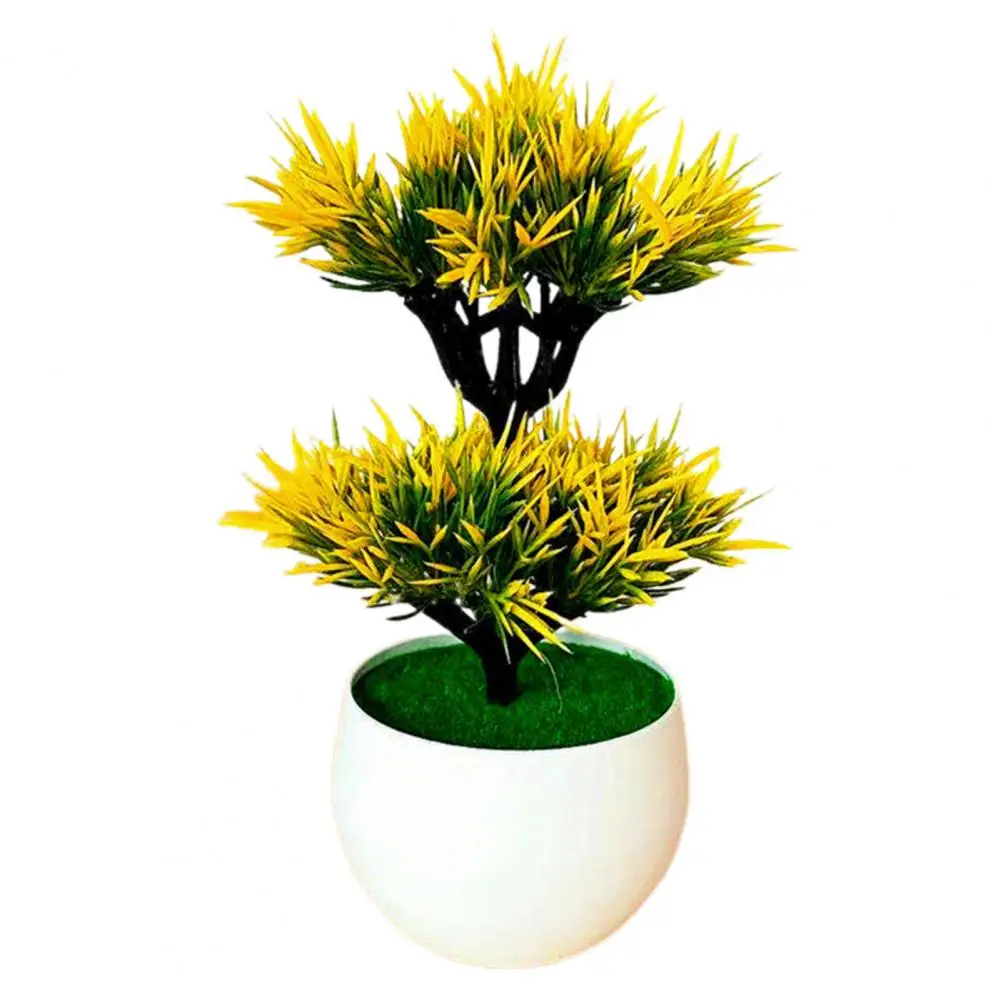 

Artificial Plant Double-layer Non-fading Plastic Phoenix-tail Fern Bonsai for Photography