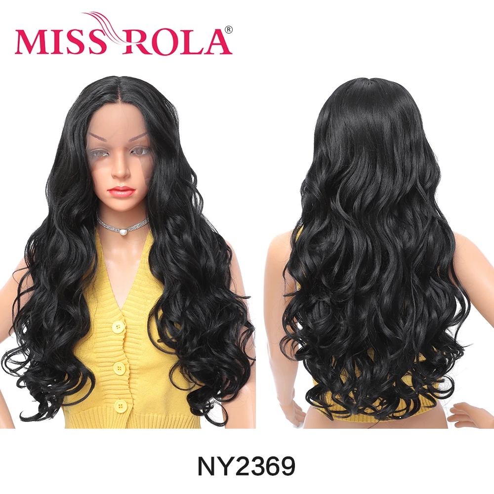Miss Rola Lace Front Wigs Long Natural Density Black Straight Wig Heat Resistant Fiber Hair Wigs Synthetic Wigs for Black Women