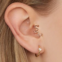 1pcsno pierced ear cuffs unisex summer goldsilverblack snake shaped ear cuff clip fashion earring clip on earrings