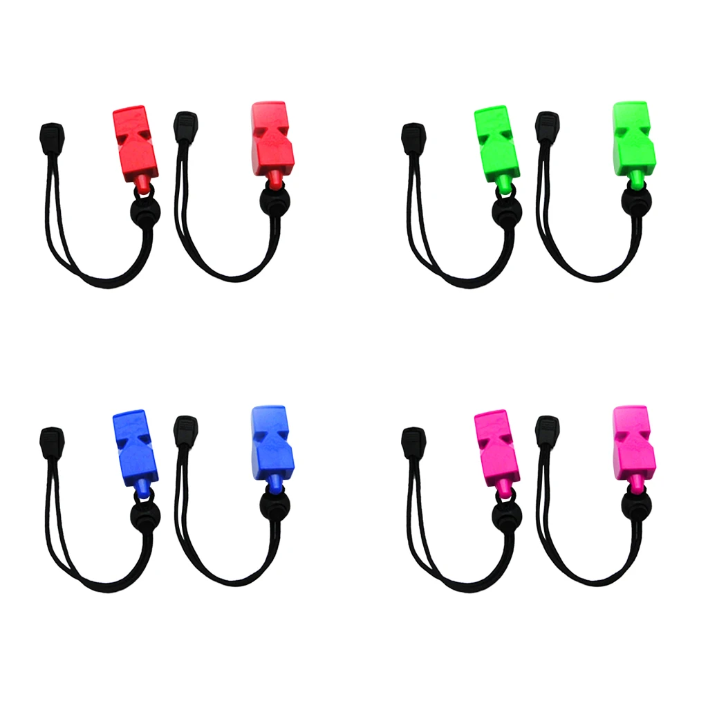 

2pcs Durable Emergency Safety Whistles with Wrist Strap for Diving Boating
