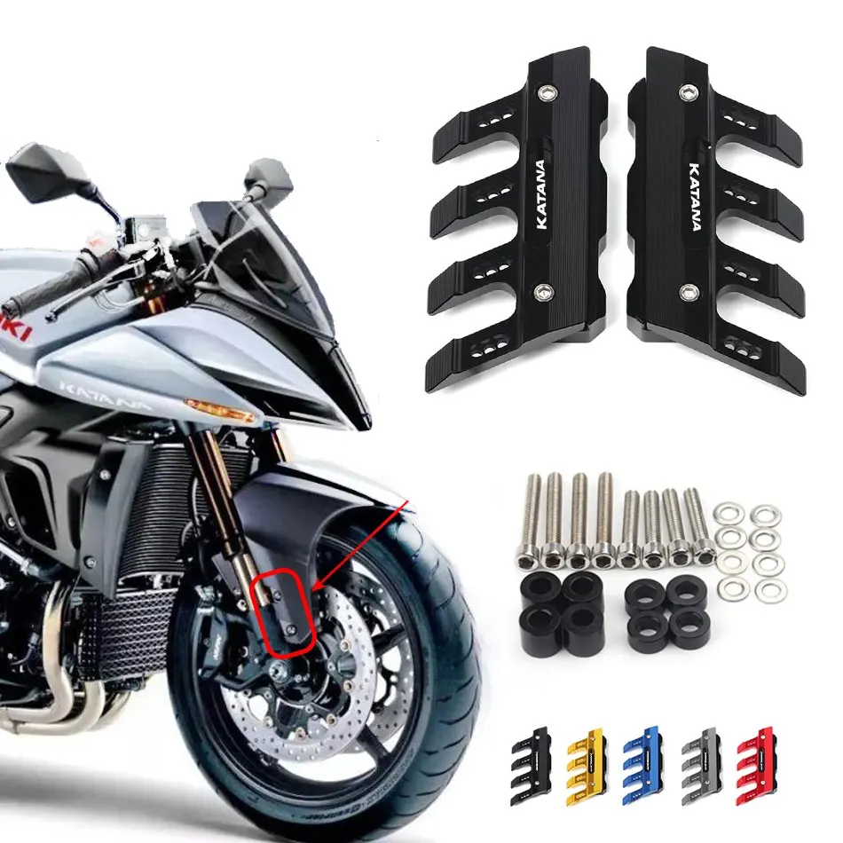 

With Logo For Suzuki KATANA kanata Motorcycle CNC Accessories Mudguard Side Protection Block Front Fender Anti-Fall Slider