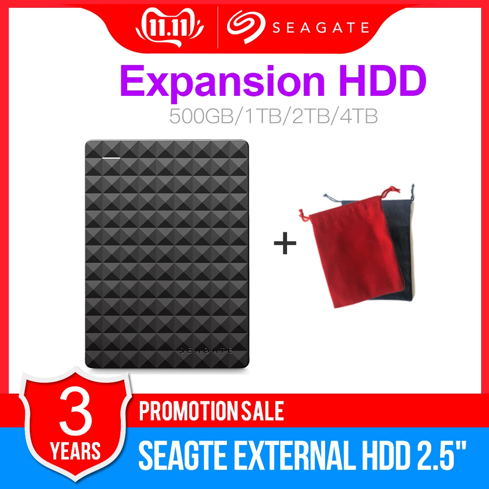 Seagate расширения USB 3,0 HDD 1 ТБ 2 ТБ 4 ТБ Портативный HDD 2," внешний жесткий диск для настольного компьютера ноутбука MAC PS4