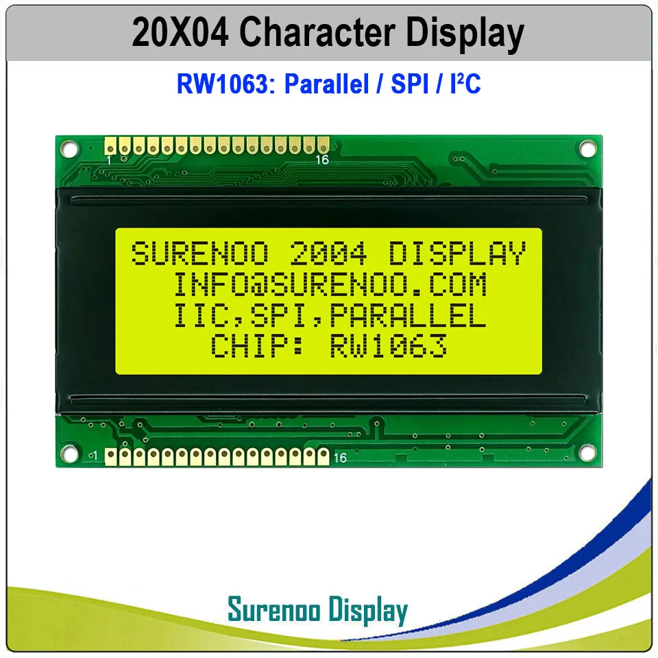 204 20X4 2004 IIC I2C SPI RW1063 желтый зеленый синий символьный ЖК-модуль экран дисплея LCM