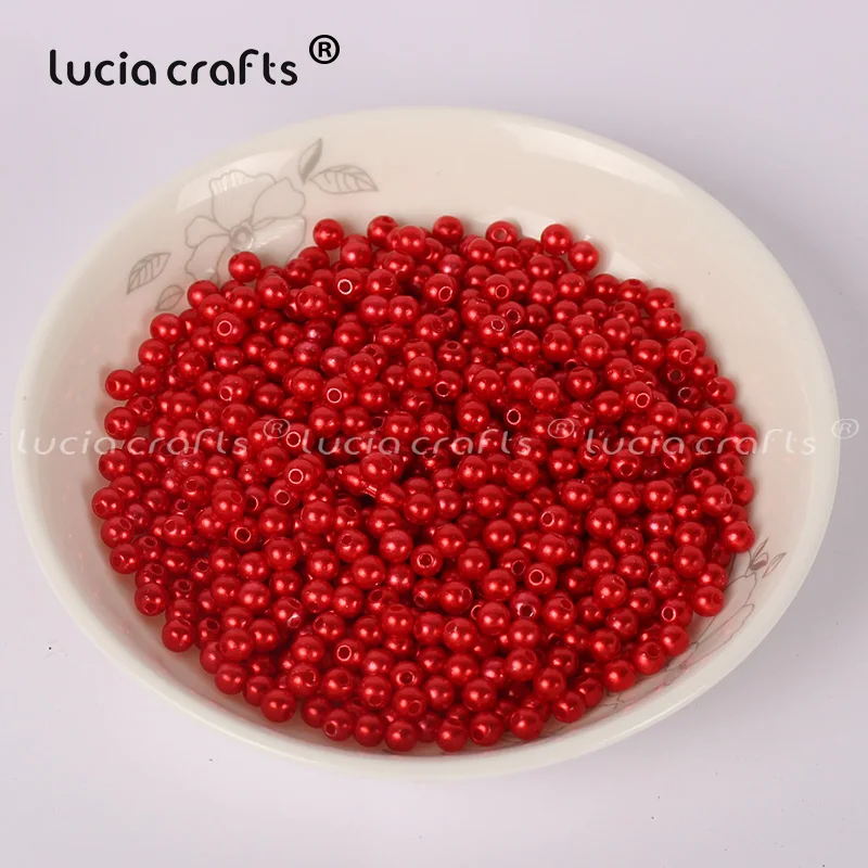 Color 6 Lucia crafts, 4 мм, 500 шт./лот, разноцветные Круглые бусины с имитацией жемчуга, аксессуары для изготовления своими руками, E0813 - Цвет: Color 6
