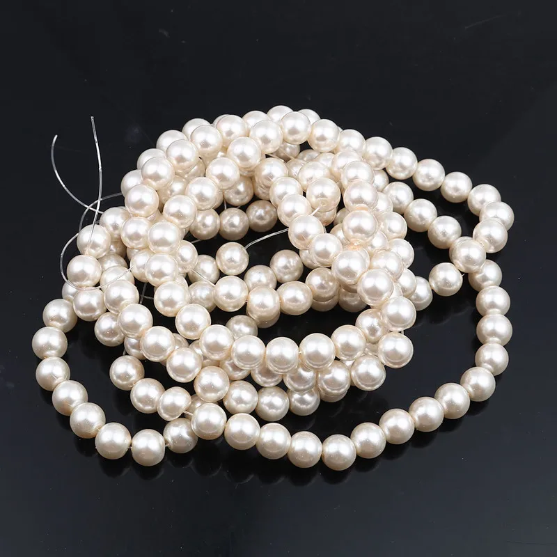 Стеклянные бусины 8 сезонов с имитацией жемчуга Круглые разноцветные ювелирные