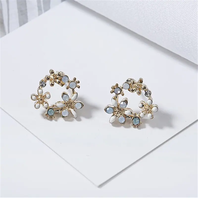 2019 Новые красочные серьги с короной из горного хрусталя для женщин Сладкий