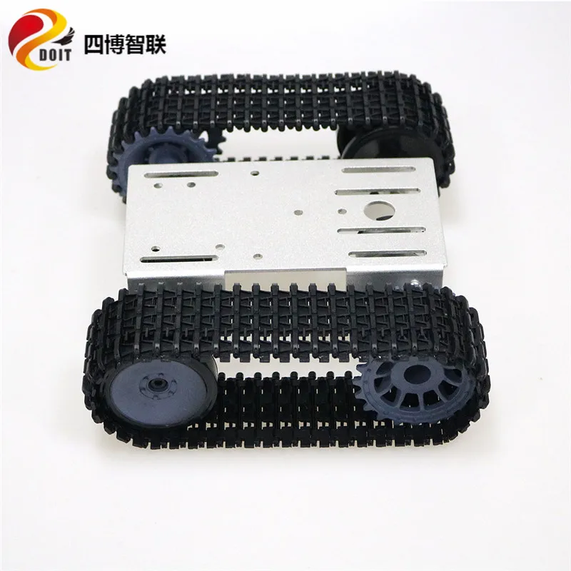SZDOIT Value TP101 Aluminum Alloy Metal Robot Tank Chassis Kit Smart Tracked Vehicle 2pcs 12V Motors DIY for Android