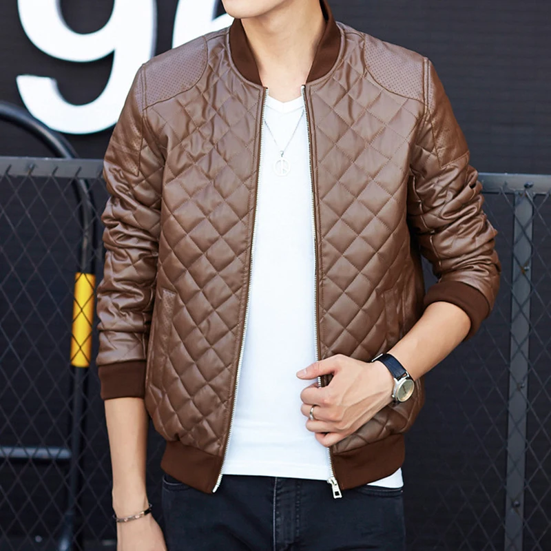 Мужские Винтажные кожаные куртки и пальто повседневные Черные байкерские из