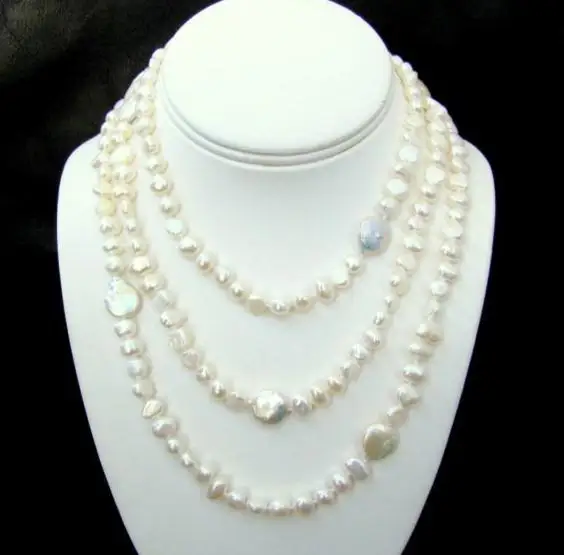 New Favorite Pearl Necklace 46'' Long Genuine Baroque Pearl Necklace Handmade Classic Birthday Brides Fine Jewelry Women Gift