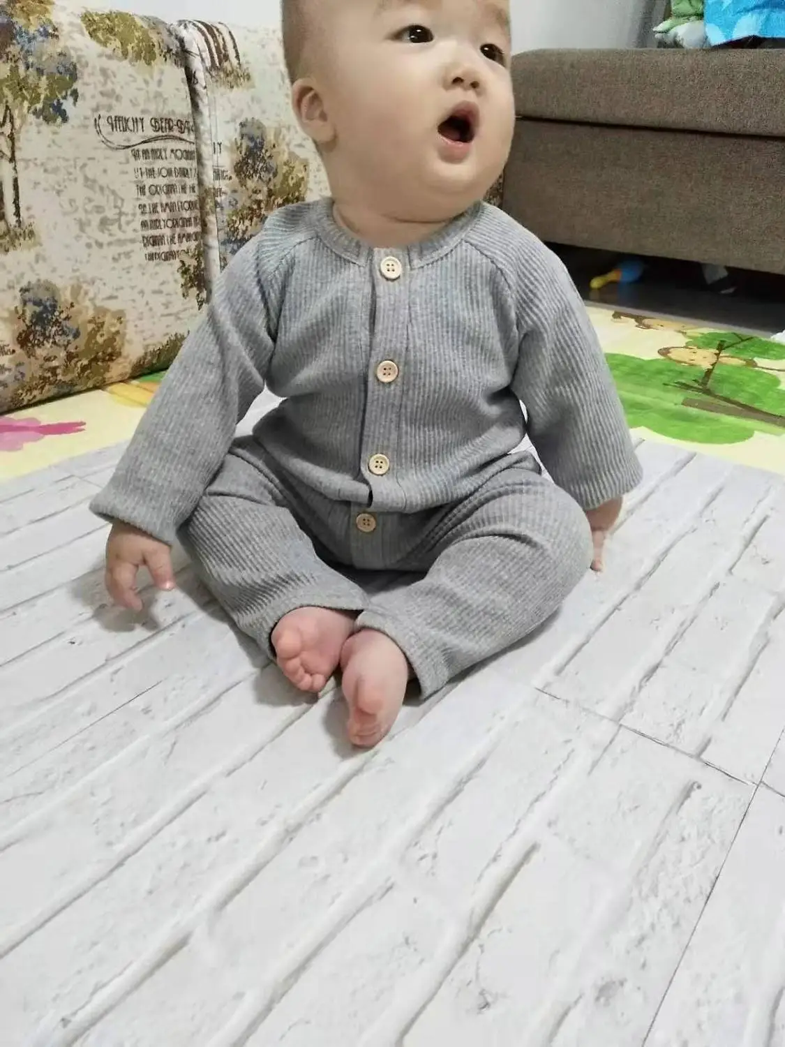 HITOMAGIC/Новинка 2019 года Детский комбинезон для маленьких девочек Хлопковый в