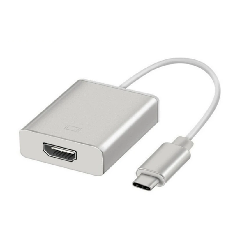 Серебристый Trumsoon USB 3,1 type C к HDMI 4K USB 3,0 Thunderbolt 3 USB-C конвертер SD TF кардридер адаптер для нового Macbook Air Pro - Цвет: Серебристый