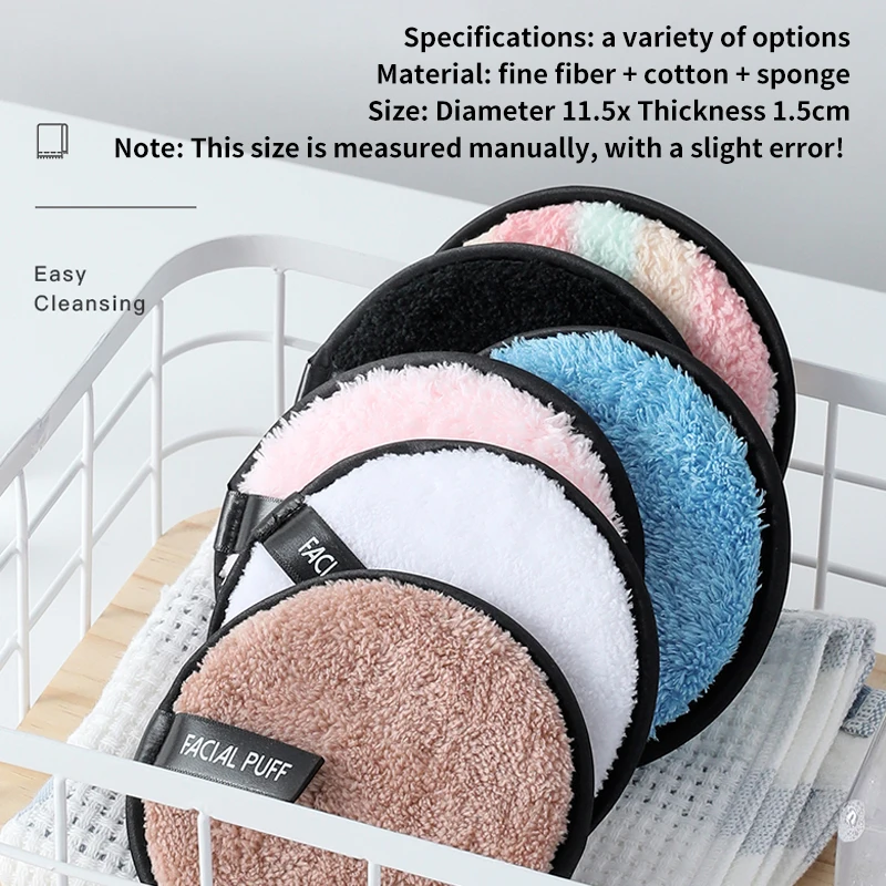 

10 шт средство для снятия макияжа с колодки многоразовый уход за кожей спонж для очищения микрофибры Моющиеся хлопок салфетки Макияж салфет...