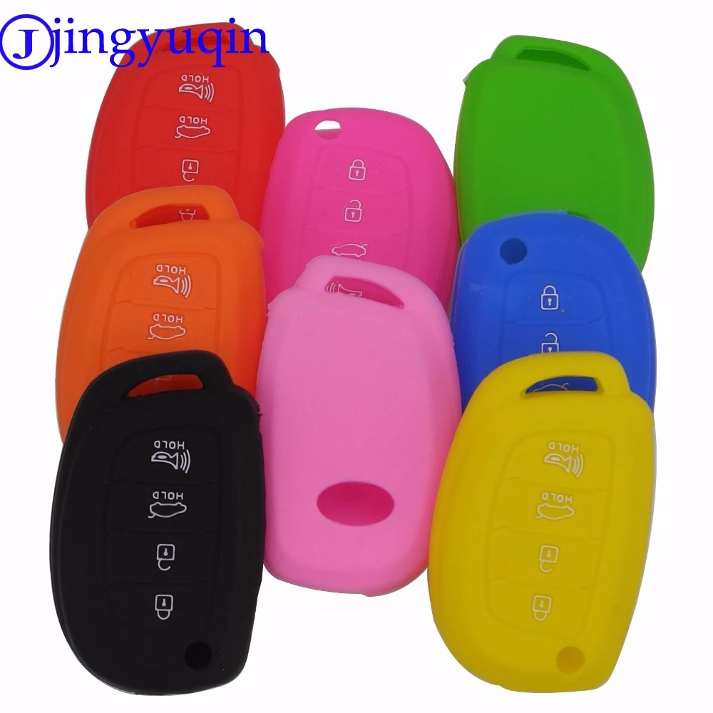 

Силиконовый чехол-раскладушка для автомобильного ключа для Hyundai ix45 Santa Fe i30 i35 i40 Genesis, складной 4-кнопочный защитный чехол с дистанционным упр...