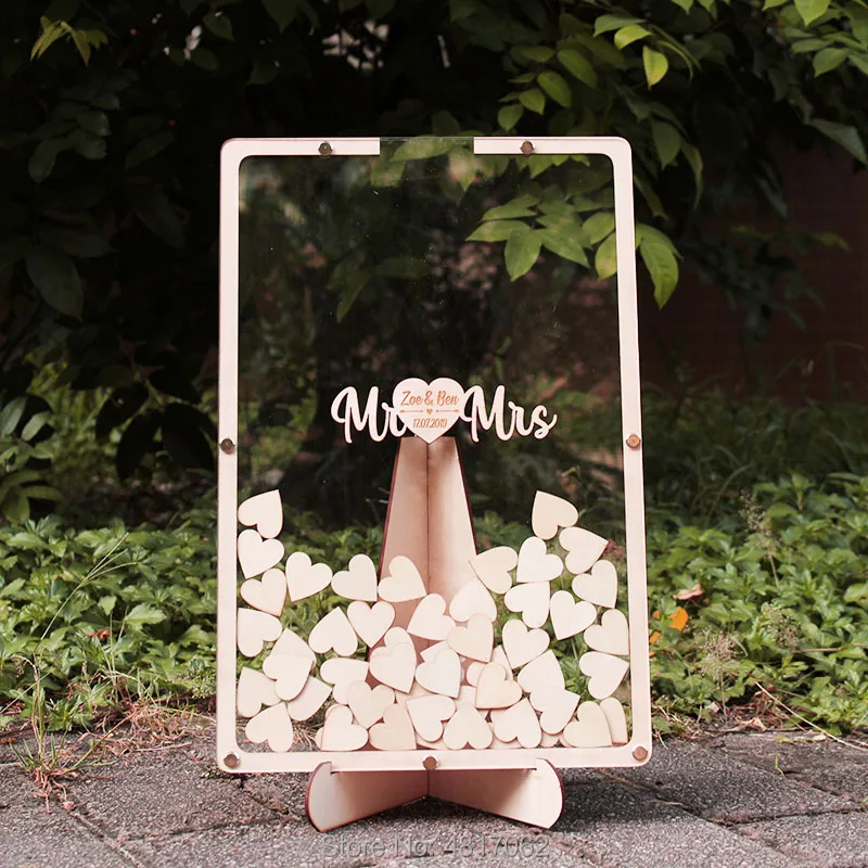 Индивидуальная рустикальная книга для гостей на свадьбу альтернативная коробка