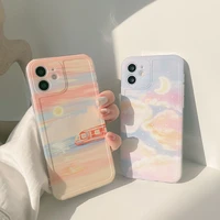 fashion landscape oil painting phone case for iphone 13 12 11 pro max xr xs x 8 7 plus se 2020 soft tpu back cover fundas