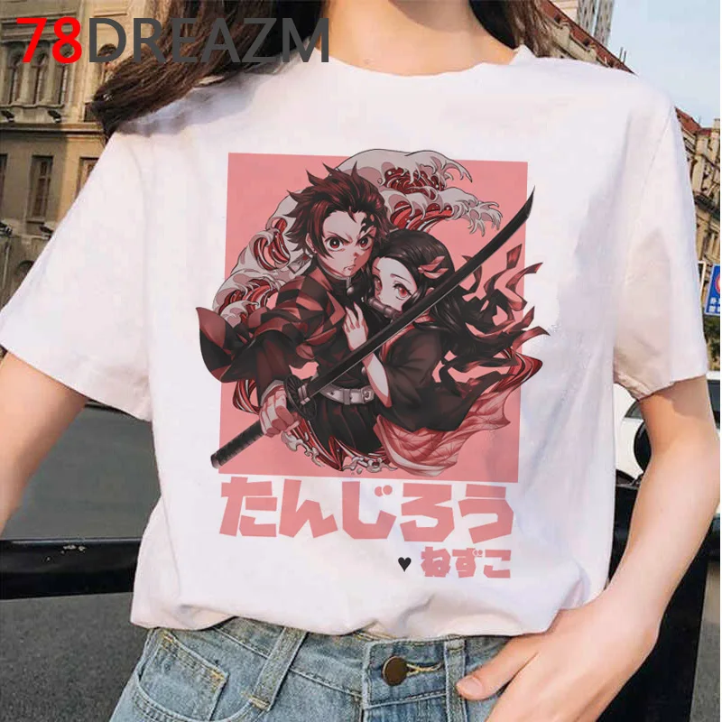 Женская футболка Ulzzang Harajuku с рисунком демона из японского аниме мультфильма 90s