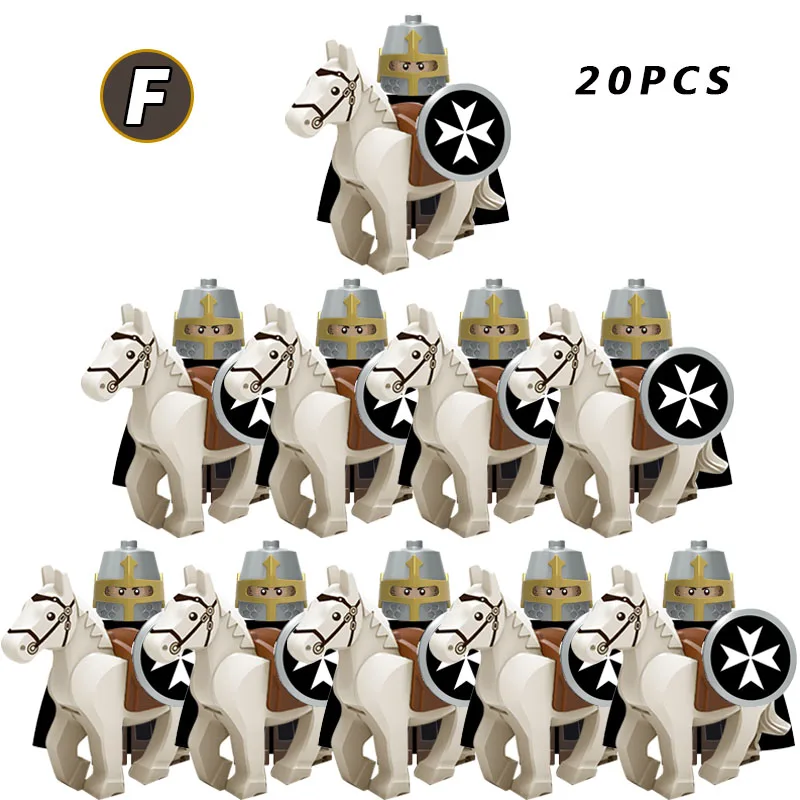 

X0316/ Spartan soldier 20-piece set, assembles mini figurines from blocks, helmets, armor and children's weapons