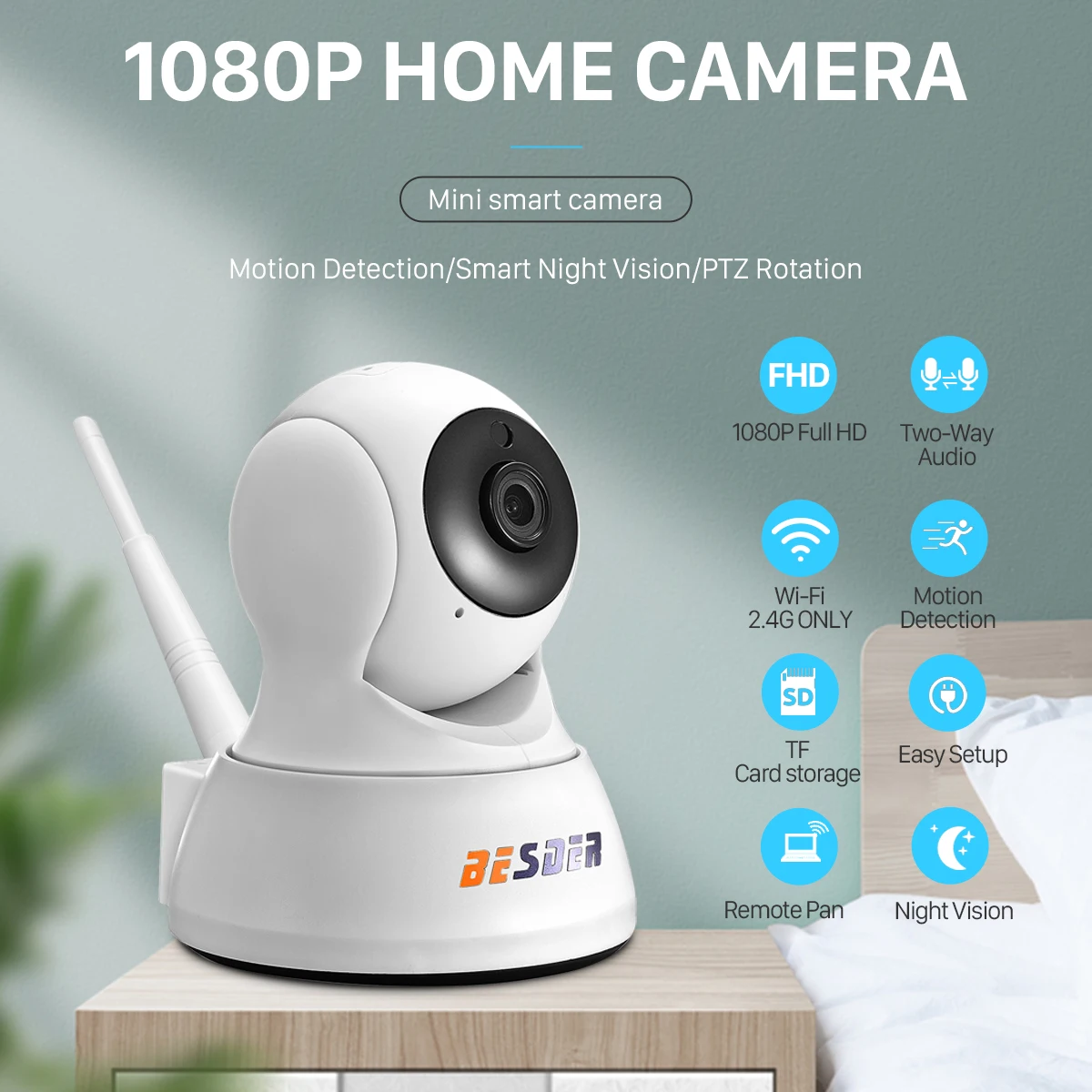 BESDER 1080P домашняя IP камера безопасности двухсторонняя аудио беспроводная мини