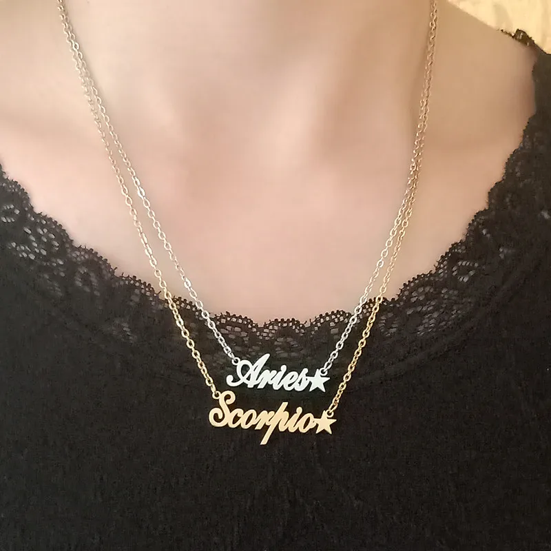 12 знаков зодиака БУКВЕННОЕ созвездие массивное ожерелье ювелирное изделие на