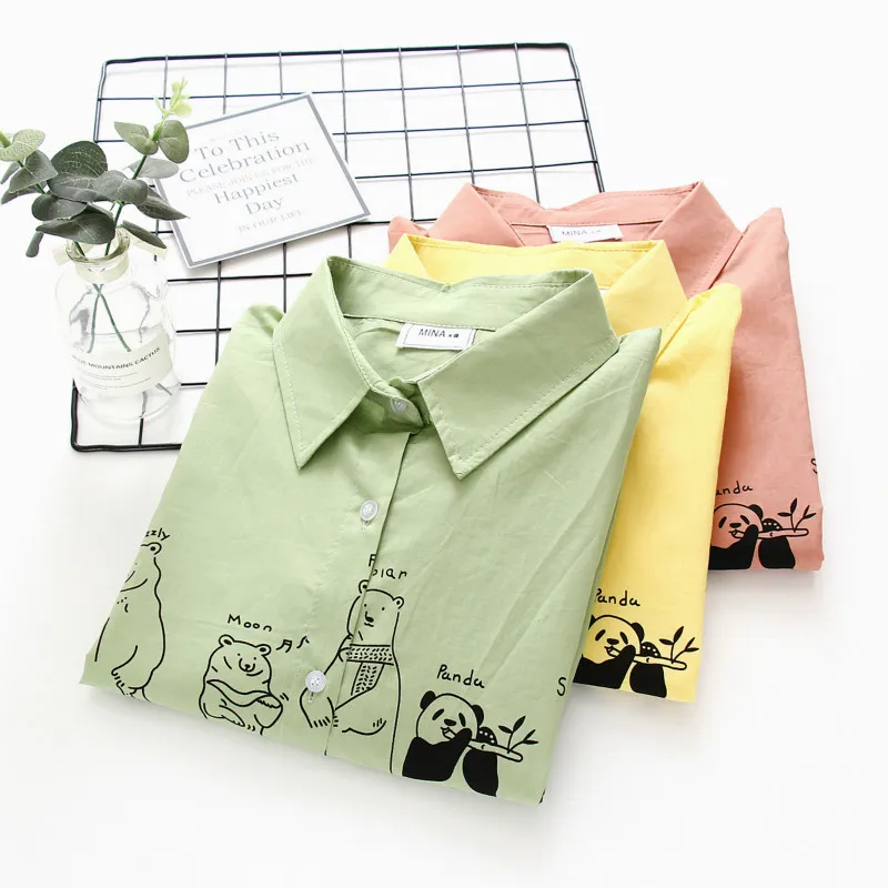 QIHUANG Повседневная рубашка с отложным воротником для женщин 2019 Новая блузка