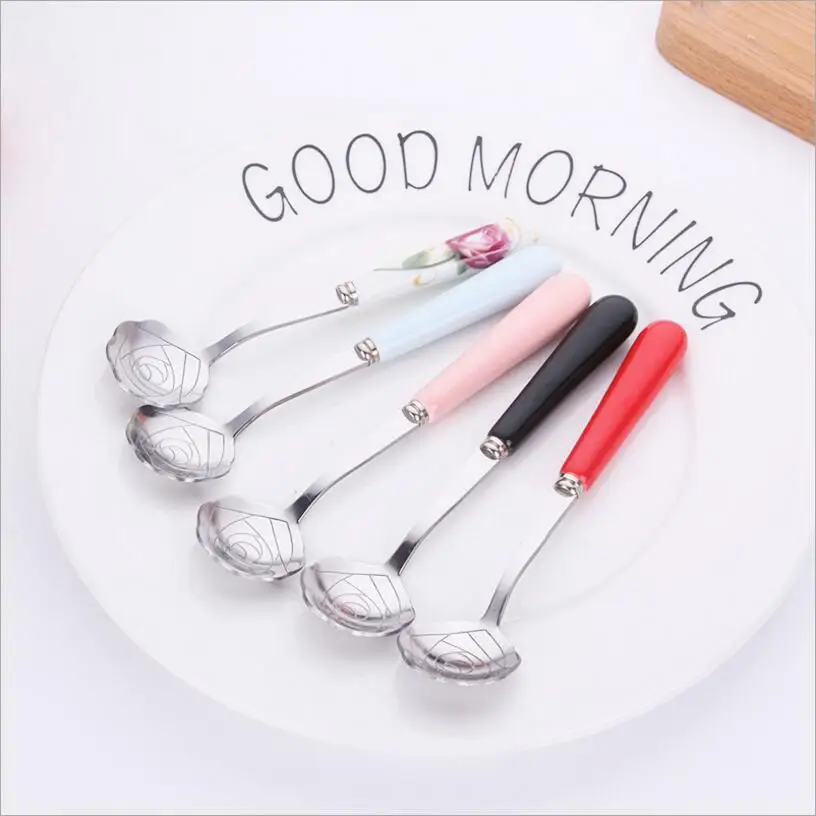 Новинка кофейная ложка в форме розы десерт из мороженого нержавеющей стали