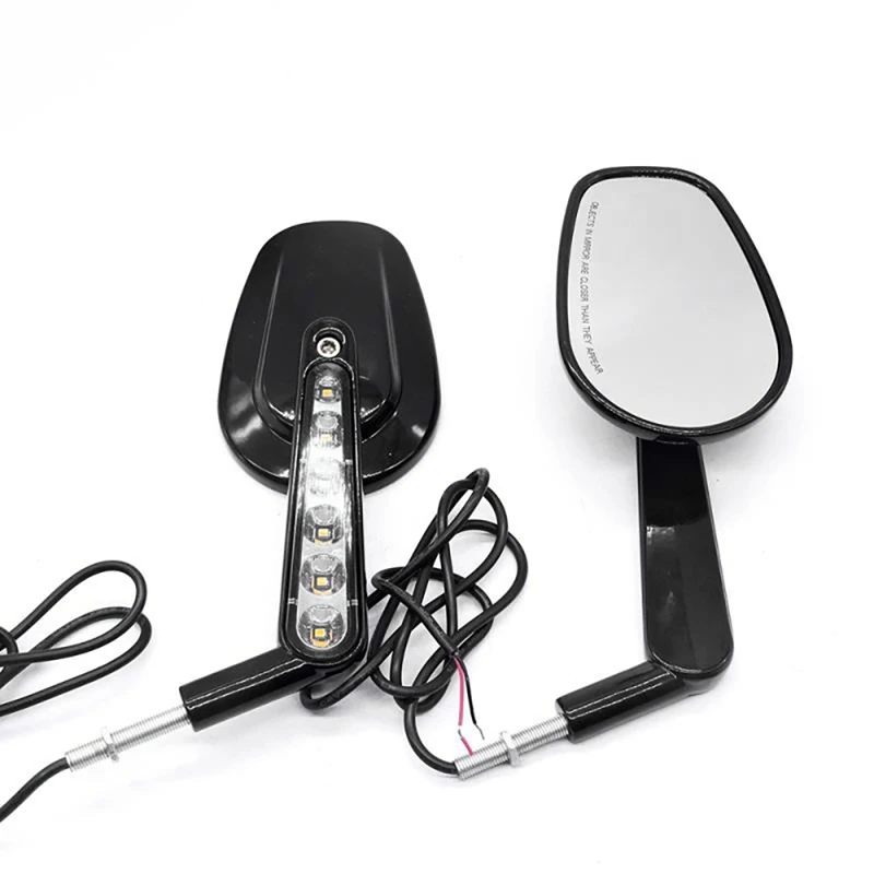 

Black Rear Side View Mirrors Mirror LED Turn Signals Light for Touring Road King Classic V-ROD VRSCF Sportster Deluxe