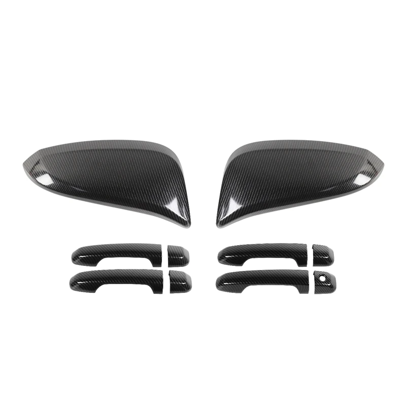 Боковые зеркала для Toyota 4runner 2017 2020 Карбон волокно дверные ручки крышки Накладка
