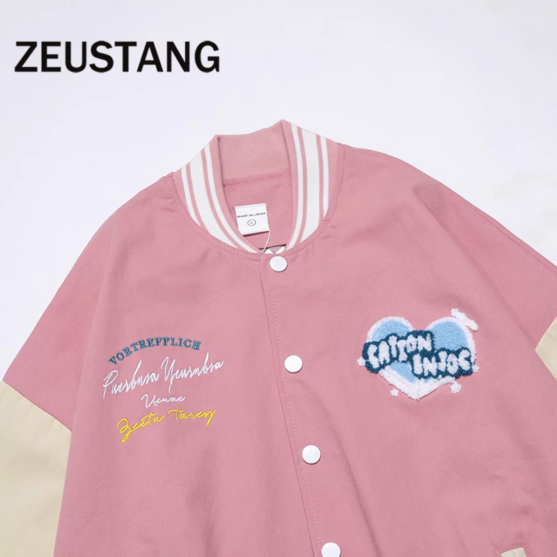 Бейсбольная модная куртка Zeusntang в стиле Харадзюку куртки-бомберы с вышивкой виде