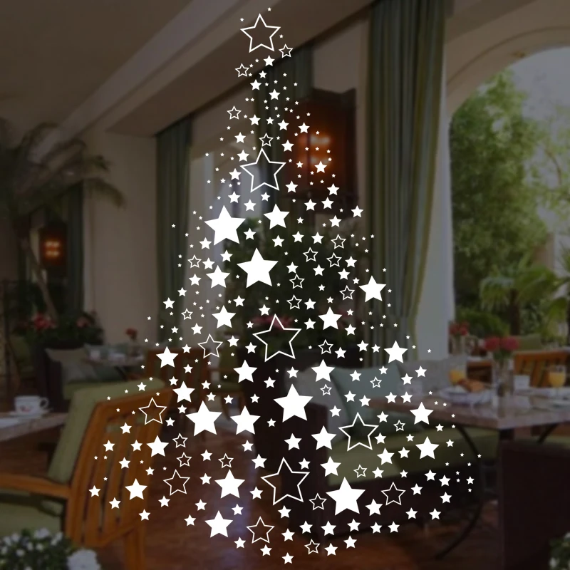 Большой Рождественский стикер X mas наклейка плакаты виниловые наклейки на стены Декор Фреска стекло магазин украшения на окна для дома