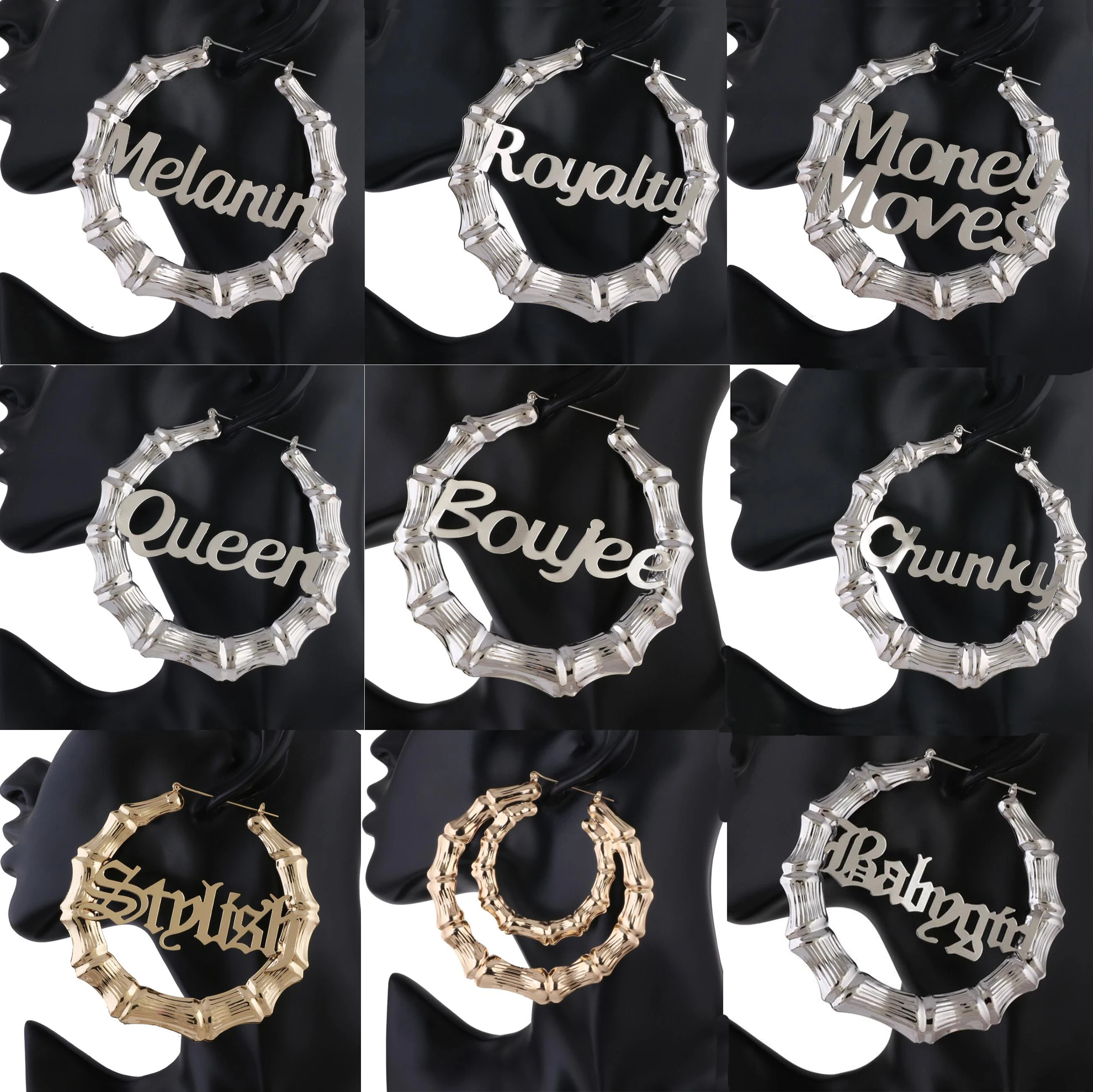 Мода Преувеличенные Круглый Круг с большими буквами Queen роялти деньги