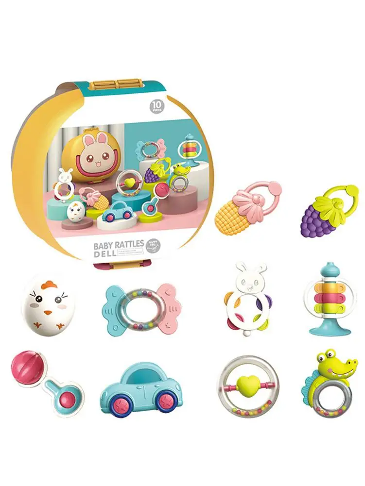 

10PCS Rattle Toy Set Baby Toys Baby Rattle Teething Toys Infant Shaker With Storage Box For Baby Baby Fun Toys