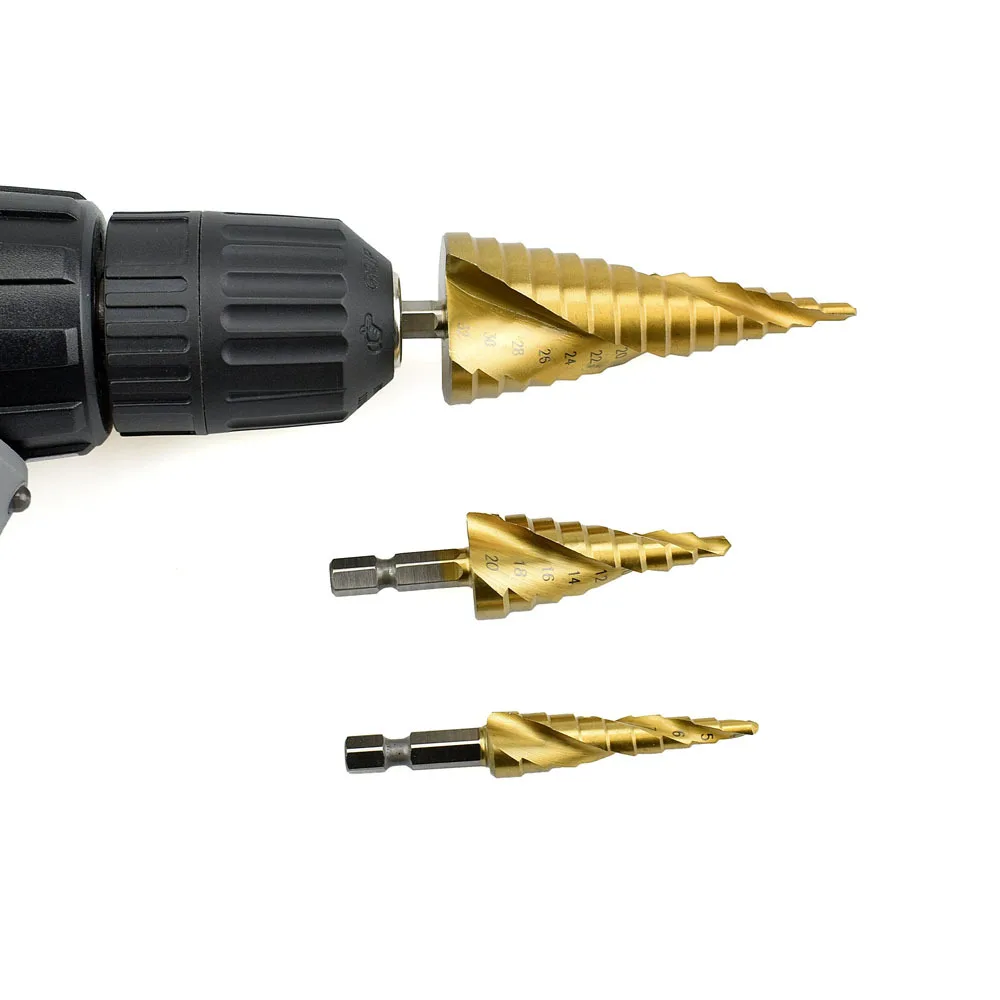 3 шт. набор ступенчатых Сверл из быстрорежущей стали конусное отверстие резец