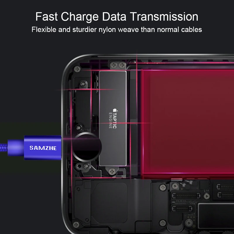 Кабель SAMZHE для телефона USB кабель быстрой зарядки iPhone 5/6/7Plus и Ipad мобильный телефон
