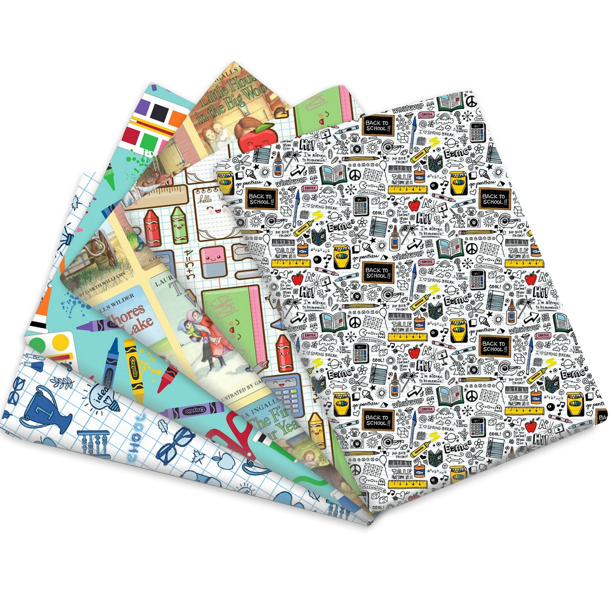 50*145 см Back to School принты с героями из мультфильма полиэфир хлопчатобумажной ткани