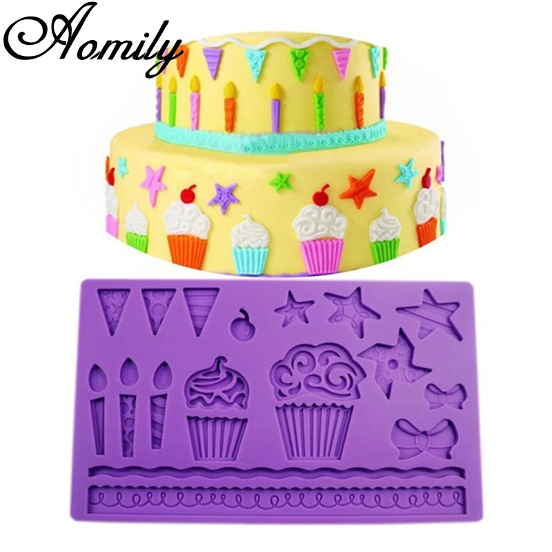 

Aomily Ice Cream Fondant Cake Mold Cake Decorating Tools Jelly Sugar Craft Chocolate Silicone Molds Ice Cube Molds Baking Tools