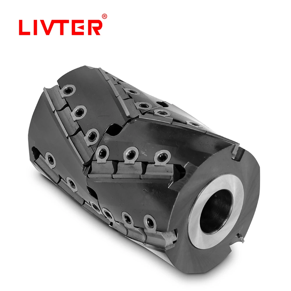 

LIVTER V Shape symmetry spiral cutter head for wood planing Machine heavy duty helical cutter head replace baldes