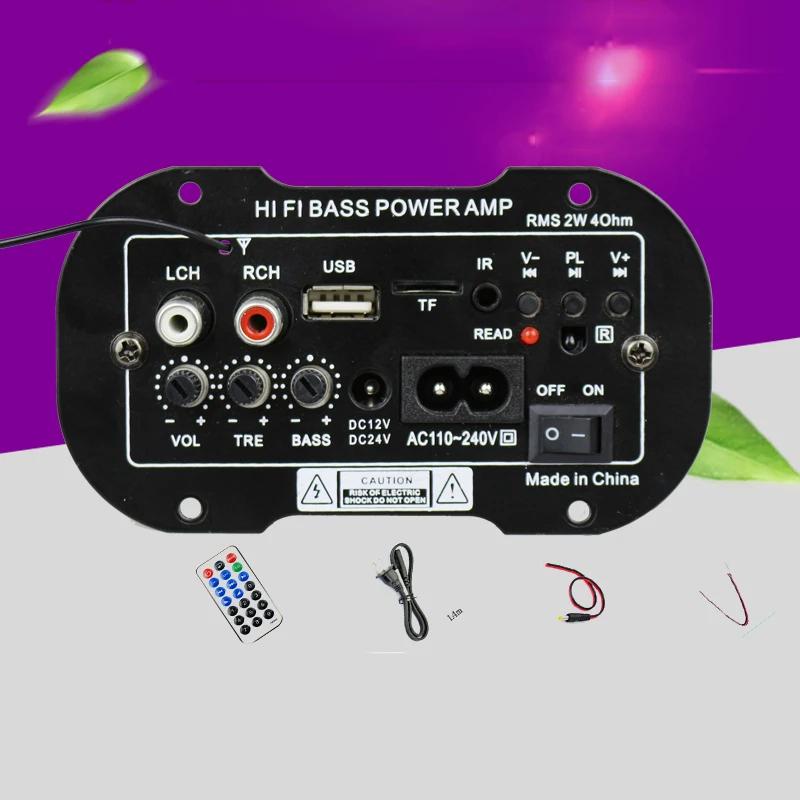Автозапчасти 220 В 50 Вт автомобильный аксессуар Bluetooth HiFi бас аудио усилитель USB TF MP3 FM 4 Ω подходит для всех транспортных средств