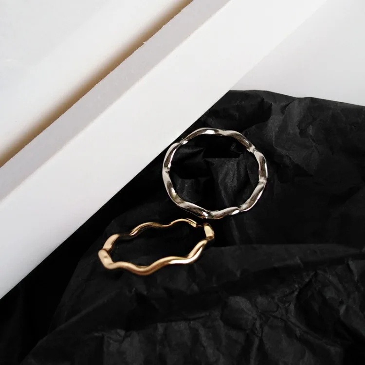 Красивое волнистое Золотое кольцо для помолвки повседневные Простые Женские