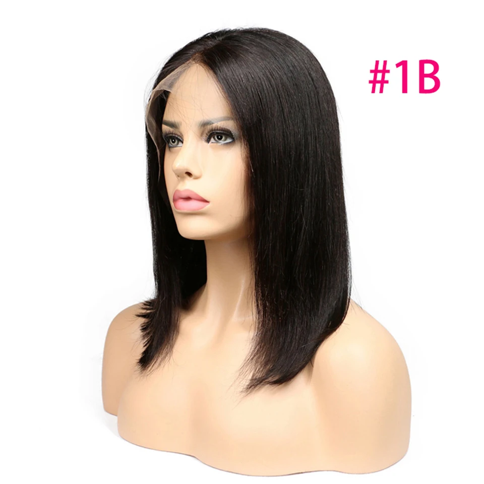 Sassoon Боб 13x4 1B/27 красный Омбре синтетические волосы на кружеве парики для женщин черный предварительно сорвал бразильский короткий боб парик отбеленные узлы