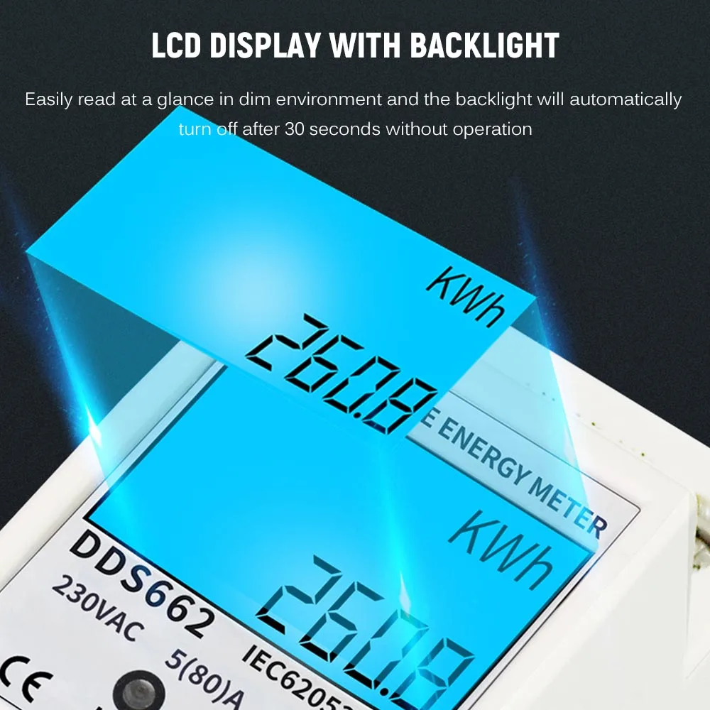 Цифровой измеритель электроэнергии однофазный на DIN рейке двухпроводный