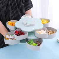 creative storage box home petal type rotating double layer rotating fruit tray candy box kitchen accessories storage box