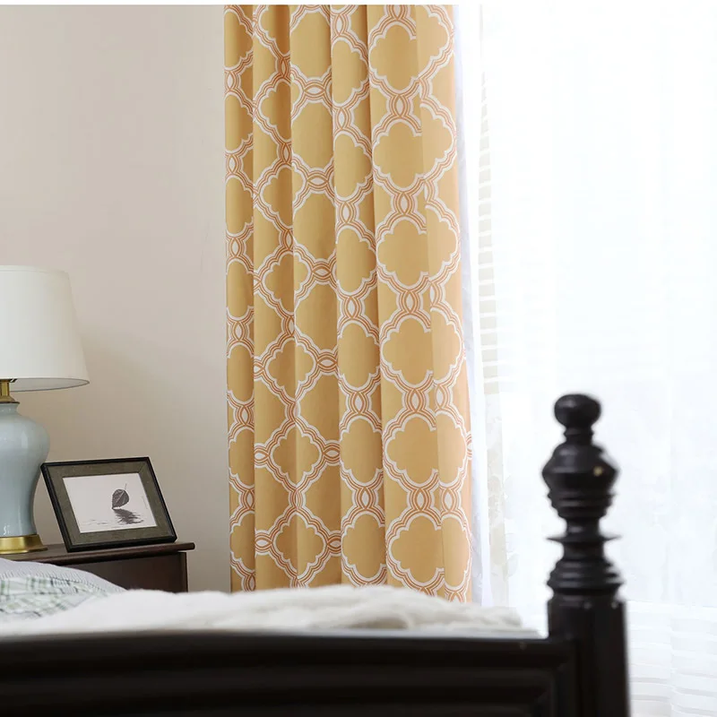 Пользовательские американские геометрические графические шторы из хлопка и