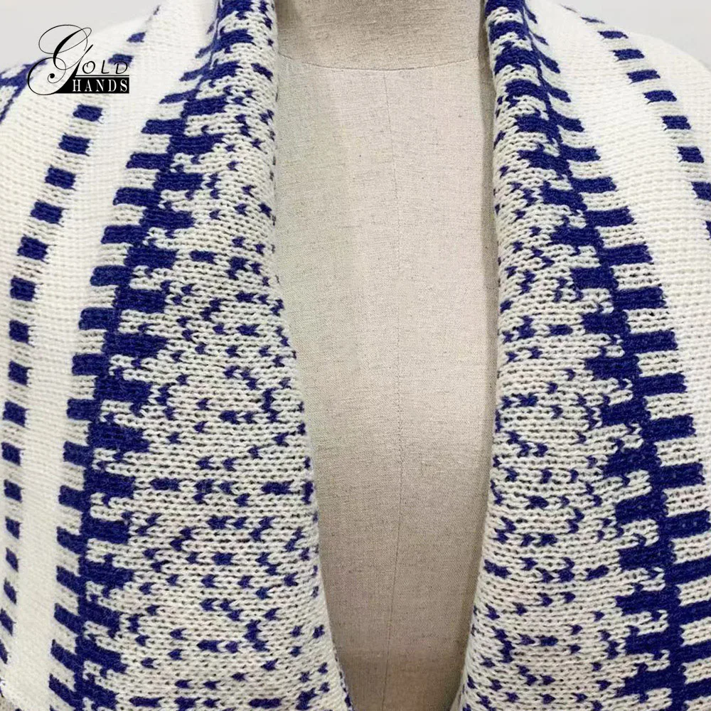 Женский вязаный свитер в полоску с золотыми ручками Свободный длинный кардиган