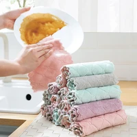 5pcs microfiber cleaning cloth kitchen towel absorbent non stick oil washing rag household cleaning tools dish wiping cloths