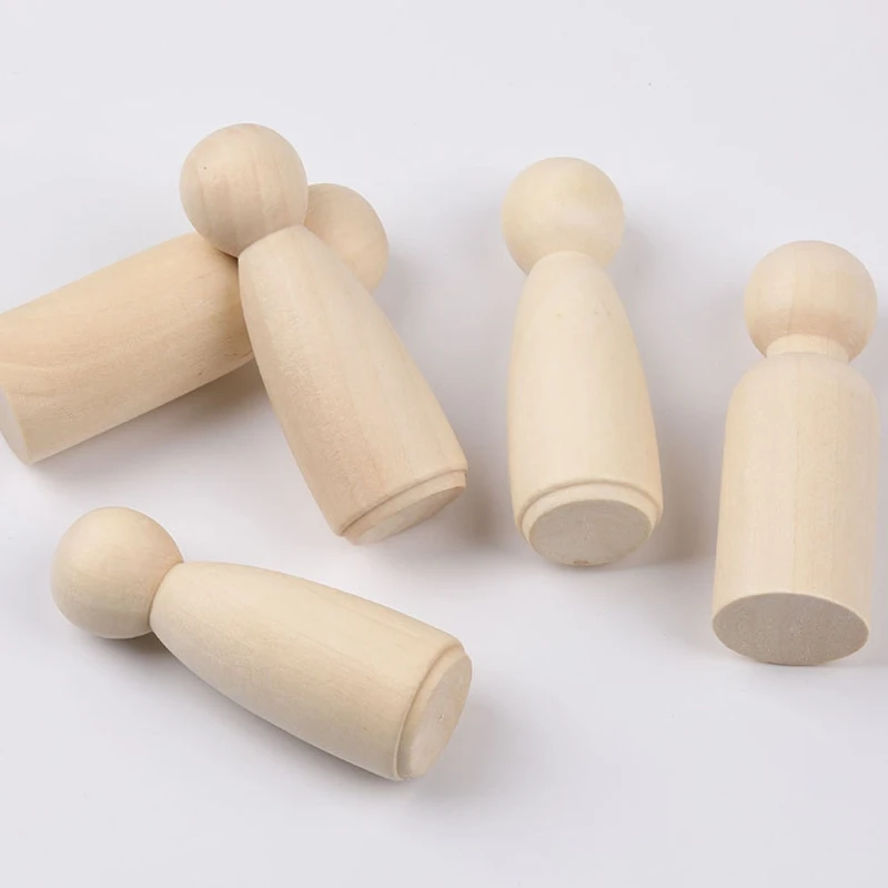 

30pcs Hand Painted Educational Mini Peg Doll Craft for Toddler with Storage Case