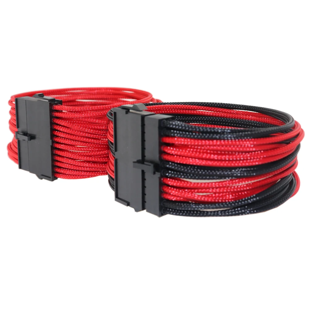 ATX 24 контакта штекер гнездо Премиум индивидуальный нейлоновый рукав удлинитель