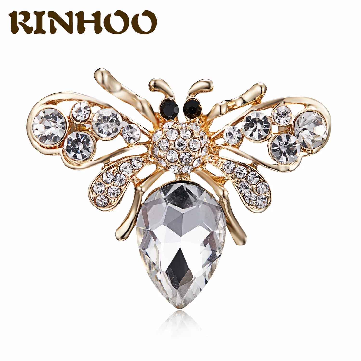 

Fashion Crystal Rhinestone Bee Brooches Women Cute Honeybee Insect Brooch Pins Trendy Winter Sweater Coat Accessories Good Gift