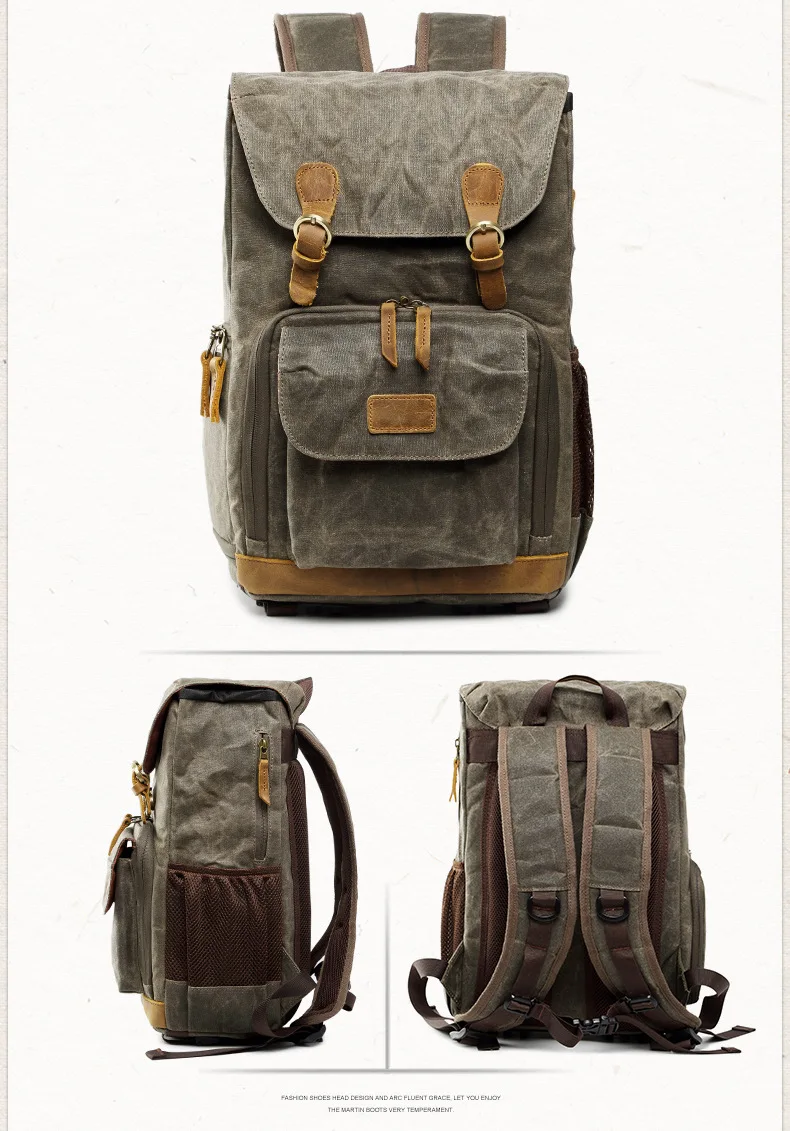 Холщовая водонепроницаемая сумка, рюкзак для фотоаппарата, Чехол для мужчин и женщин для Canon Nikon DSLR беззеркальная зеркальная камера s Объектив штатив для фотографии