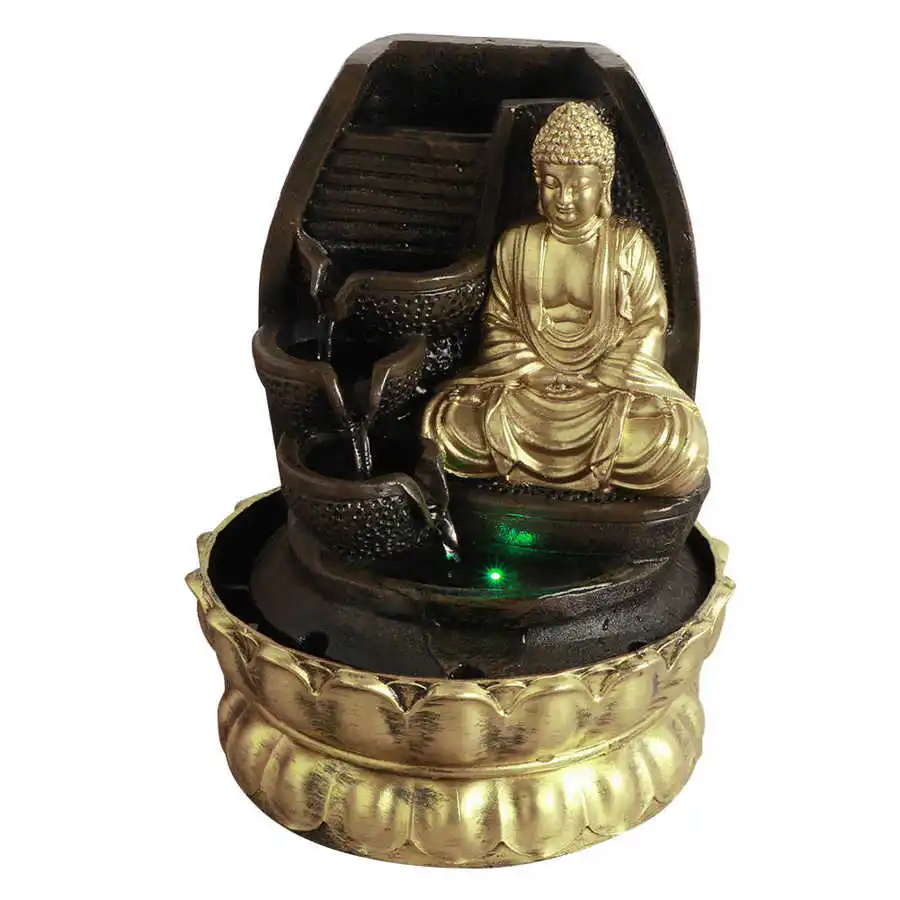 Настольный фонтан со светодиодной подсветкой с орнаментом и водяным насосом для