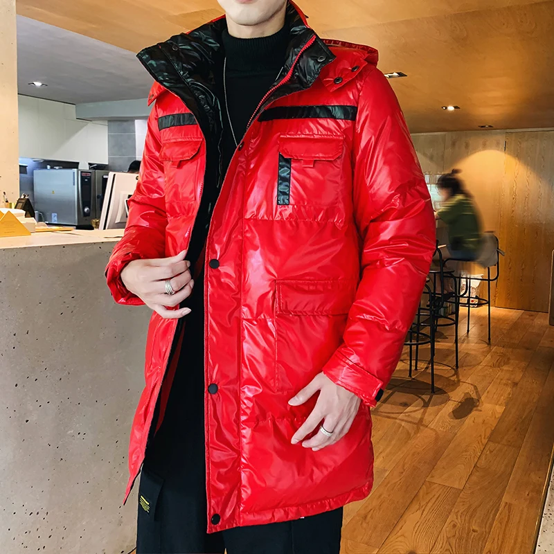 Men's down jacket personalty style comfortable and casual keep warm gloosy color trendy coat high quality